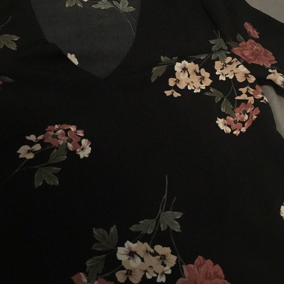 Black floral chiffon blouse - Picture 2 of 2